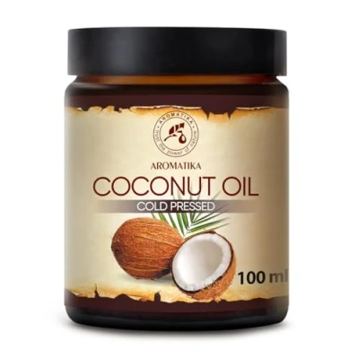 Image de Beurre de Coco 100ml Cocos Nucifera Huile Végétale Pressée à Froid Non Raffiné Soins du Visage pour Peau Corps Bain Soin Peaux Sèches, Cheveux