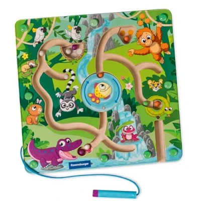Image de Ravensburger PLAY + Labyrinthe magnétique en bois Dans la jungle Dès 18 mois version française 34018