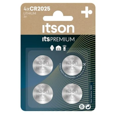 Image de ITSON, CR2025 Battery, 3V, Coin Lithium Pack of 4