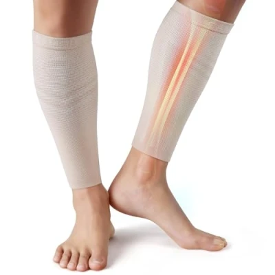 Image de CAMBIVO Manchon Compression Mollet x2, Bas de Contention Femme Homme, Chaussettes sans Pied, pour Circulation Sanguine Jambes, Varices, Running, Voyage Avion