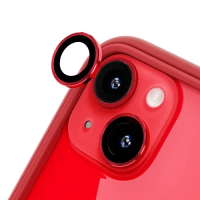 Image de RhinoShield protection d&#039;objectif en verre trempé 9H compatible avec [iPhone 14/14 Plus] Résistance aux chocs et rayures, haute clarté, anti éclats, techn buée Rouge