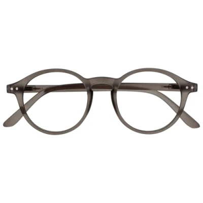 Image de OPULIZE REY Lunettes de Lecture Montures Rondes Rétro Gris Mat Hommes Femmes Charnières à Ressort R56 7 +1.00