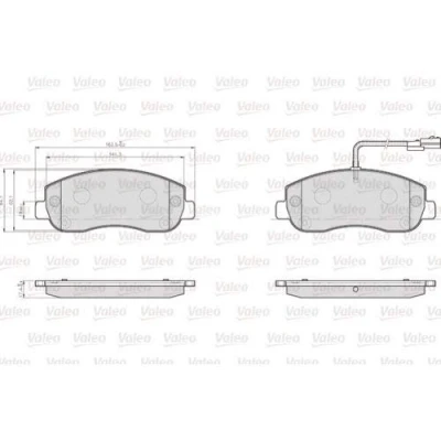 Image de VALEO 872147 Jeu de plaquettes frein Essieu avant contact signal d&#039;usure inclus sans kit vis fixation, pour conditions d’usage difficiles