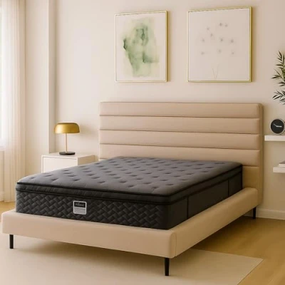Image de SAMPUR Matelas Serenity 140 x 190 cm Epaisseur 30 Triple Technologies Mousse à Mémoire de Forme Latex Ressorts Ensachés Coutil 100% Coton Accueil Tonique Soutien Ferme Équilibré