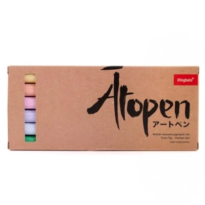 Image de Dingbats Ātopen Stylos à Double Pointe Anti bavure Feutres Coloriage Adulte Fineliner, Feutre Pinceau pour Journal, Calligraphie Set Pastel