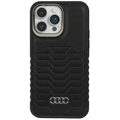 Image de Audi Étui en Cuir synthétique pour iPhone 15 Pro Max 6,7&quot; Noir hardcase AU TPUPCMIP15PM GT/D3 BK