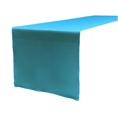 Image de La Lin Popeline de Polyester Chemin Table, Polyester, Turquoise Dark, 35.56 x 274.3 0.04 cm