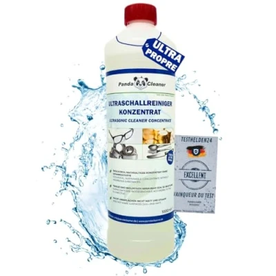 Image de PandaCleaner Bio Nettoyant à ultrasons concentré 1L pour lunettes, bijoux, prothèses dentaires, montres etc. tous les appareils et fabricants (formule améliorée V2)