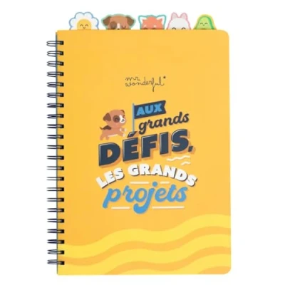 Image de Mr. Wonderful Cahier A4 avec des intercalaires à onglets Aux grands défis, les projets