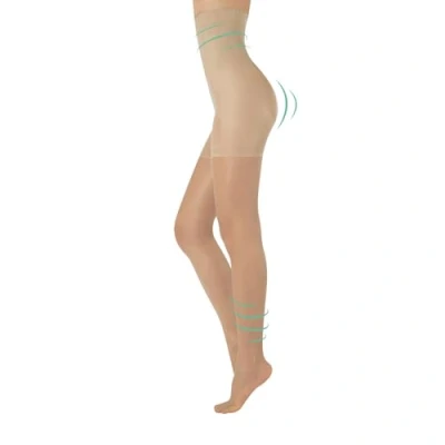 Image de CALZITALY Collant Sculptant Gainant, Taille Haute, Collants Compression Moyenne 8 mm/Hg S, M, L, XL, XXL, 3XL, 4XL Noir, Naturel 20 DEN Made in Italy (4XL, Beige/Naturel)