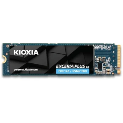 Image de Kioxia EXCERIA Plus G4 NVMe SSD 1 to Interne, PCIe Gen5 x4, Lecture 10 000 Mo/s, écriture 7 900 rétrocompatible 4.0, pour Jeux, décodeurs et Ordinateurs Portables, Noir Bleu