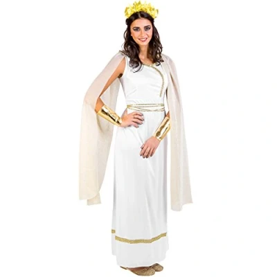Image de dressforfun Déguisement de déesse Grecque Olympe pour Femme avec Parure Cheveux, Robe + col orné Paillettes et doré au Niveau la Poitrine (XL no. 300201)
