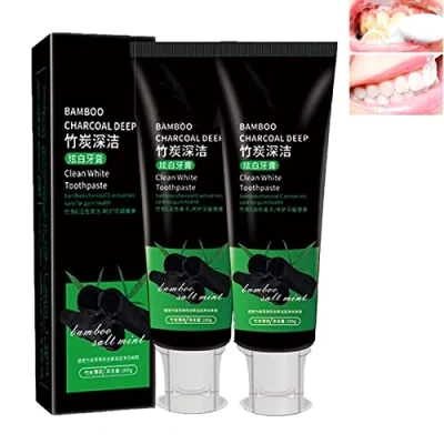 Image de Yanjiayi Bamboo Charcoal Deep Toothpaste,Yanjiayi Clean White Toothpaste,Activated Toothpaste (2pcs)