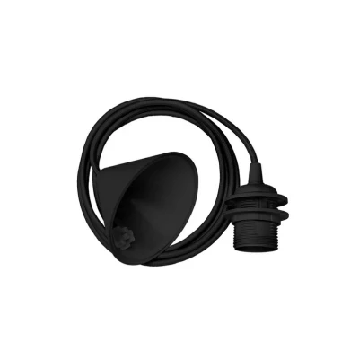 Image de VITA Plafonnier rosas + douille E27 et cordon 2,10 m en tissu Noir