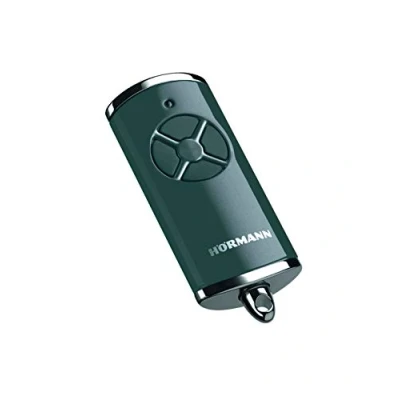 Image de Hörmann 4511573 Émetteur Manuel HSE 4 BS (fréquence 868 MHz, Anthracite Brillant, motorisation Garage avec Capuchons chromés, Piles incluses, Dimensions 28 x 70 14 mm, Anneau Porte clés Inclus)