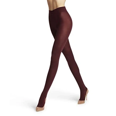 Image de FALKE Softmerino W Ti laine coton unis 1 paire, Collants Femme, Rouge Barolo 8596, 42 44