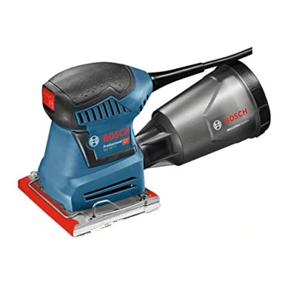 Image de Bosch Professional 06012A2100 Ponceuse vibrante GSS 140 1 A (180W, Régime à Vide : 12.000 tr/min, Mouvements orbitaux 24.000 osc/min, Pack d&#039;accessoires, Boîte en Carton) Bleu