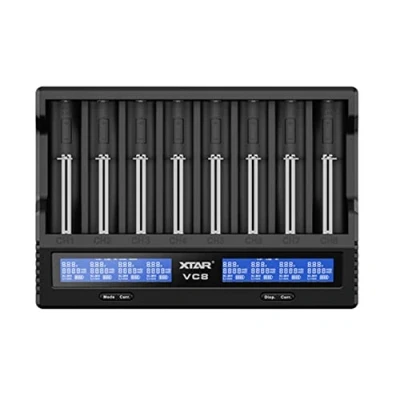 Image de XTAR Processeur Chargeur pour 8 batteries Li ion et NiMH de taille 18650, AA, AAA etc, universel rapide, modèle : VC8.