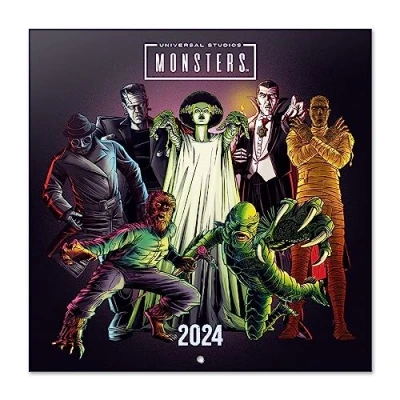 Image de Grupo Erik Calendrier Mural 2024 Les Monstres d&#039;Universal Mensuel 30 x 60 cm, Certifié FSC, en Français