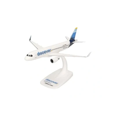 Image de herpa Snap Fit A320 Discover Airlines Miniature Échelle 1:200 Modèle d&#039;avion de Collection avec Pied Plastique