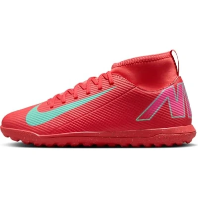 Image de Nike Performance JR 10 CLUB TF Unisex Chaussures de foot multicrampons pour enfants, Taille: 33, Ember glow/aurora green Tissu / matière synthétique