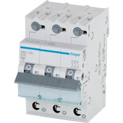 Image de Busch Jaeger Hager MCS320 Interrupteur LS 3P 6kA C 20A QC Quick Connect 1M