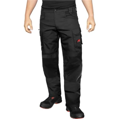 Image de ACE Constructor Pantalon de Travail Long pour Hommes avec Ceinture Stretch, Poches Cargo &amp; genouillères Noir 54