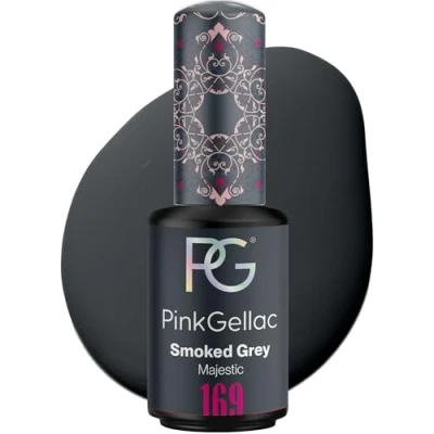 Image de Pink Gellac Vernis Semi Permanent UV 169 Smoked Grey 8 ml Gel Gris Pour 14 Jours Polish Facile à Utiliser de Qualité Salon Enlever