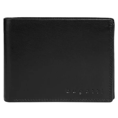 Image de BUGATTI Portefeuille Doppio Homme, Femme cuir véritable avec protection RFID, 8 emplacements pour cartes, compartiment à pression la monnaie, poche zippée 021947
