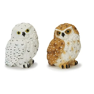 Image de Statue Chouettes 2erSet env. 11 cm, décoration figurines animaux Chouette et oiseau UHU neuf