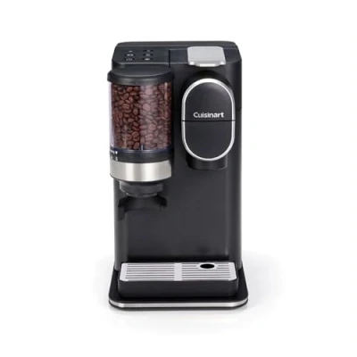 Image de Cuisinart One Cup Grind And Brew Machine à Café avec broyeur intégré Grain moudre, filtre en portion individuelle choisissez 3 tailles de tasse Dosette filtrante réutilisable Noir