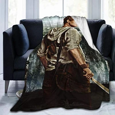 Image de Amkong Thomas Brodie Sangster Couverture polaire en flanelle avec impression 3D, super douce, légère, confortable et décorative pour lit, canapé canapé, 203,2 x 152,4 cm