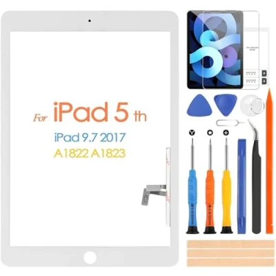 Image de ARSSLY Écran tactile pour iPad 9.7 2017 A1822 A1823 Digitizer 5 Génération Remplacement de l&#039;écran 5th avec Outils(Sans Accueil Button,Non LCD Écran,Blanc