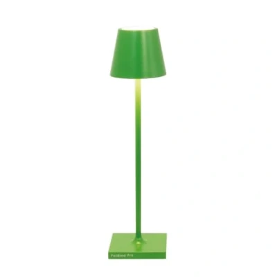 Image de Zafferano Poldina Pro Micro Lampe de Table LED sans Fil Rechargeable Tactile Dimmable d&#039;Intérieur et d&#039;Extérieur IP65 Temp. Lumière 2200 2700 3000K Aluminium H27,5 (Vert Pomme)