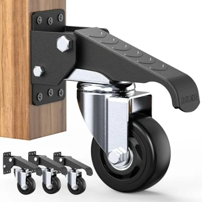 Image de Roulettes d&#039;établi robustes rétractables de 75 mm avec fonction levage et d&#039;abaissement Rotation à 360 Idéales pour les établis ou autres équipements Charge maximale 500 kg
