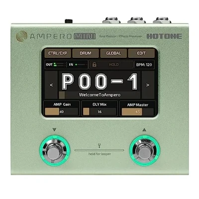 Image de Hotone Guitare basse Processeur Multi effets Écran tactile Modélisation Amp IR Cabinets Simulation Langue Stéréo OTG Interface audio USB Ampero Mini (Matcha)