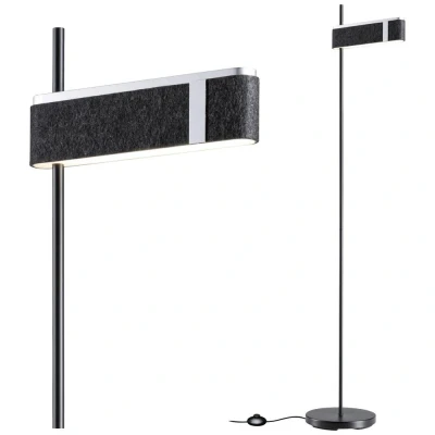 Image de Paulmann Lampe sur pied LED Jagun, anthracite, feutre, 3 step dim