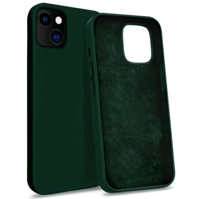 Image de MyGadget Coque Compatible avec Apple iPhone 14 Case Protection Rigide Anti Choc Doublure Microfibre Vert Olive
