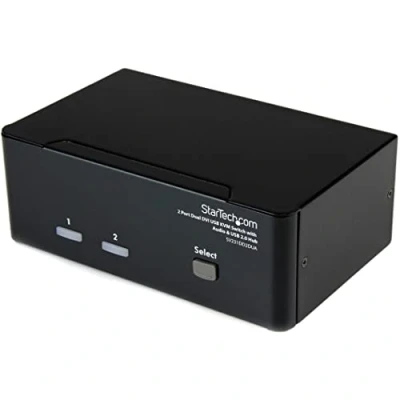 Image de StarTech.com Commutateur KVM USB et double DVI à 2 ports avec audio hub 2.0 Switch écran clavier souris (SV231DD2DUA)