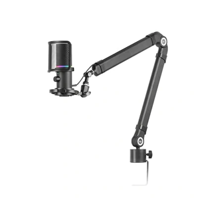 Image de Mars Gaming MMIC XT, Microphone de Studio Professionnel Haute Définition 192Khz 24 bit, Bras Omnidirectionnel, Monture Antivibratoire, Filtre Pop en Maille Métallique, Noir