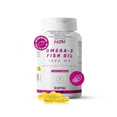 Image de HSN Oméga 3 3000mg Huile de Poisson 540mg EPA 360mg DHA par Dose Quotidienne 180 Capsules Avec Vitamine E Sans Contaminants ni Oxydation Odeur Saveur Non OGM, Gluten Lactose