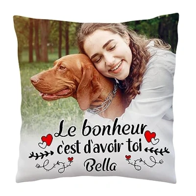 Image de Ferocity Cadeau de Coussin personnalisé avec Votre Photo et Texte (45 x 45 cm) Image imprimée pour Toute Occasion (avec Rembourrage) Cœur flèches [091]
