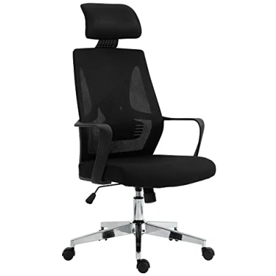 Image de CLP Fauteuil De Bureau Ergonomique Kanab en Maille I avec Repose Nuque Dossier Inclinable Hauteur Réglable Et Pivotant, Couleur:Noir