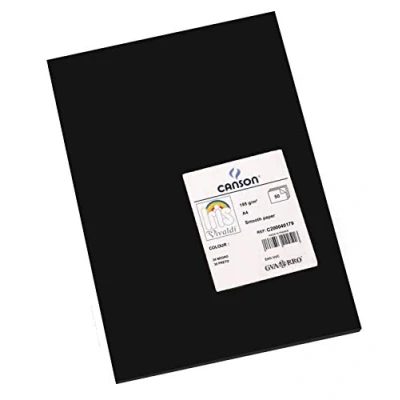 Image de CANSON Iris Vivaldi Paquet 50 feuilles de papier couleur A4 185g/m² Noir
