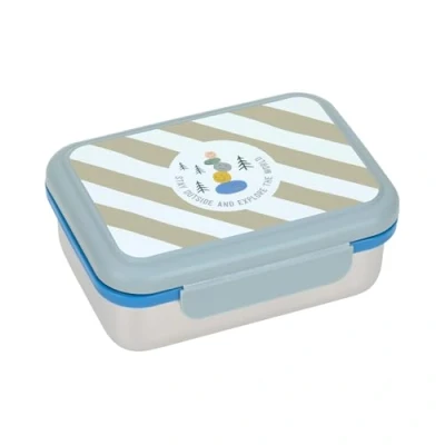 Image de LÄSSIG Boîte à déjeuner pour enfants en acier inoxydable durable école maternelle/boîte Motif explorateur de soleil Vert/bleu