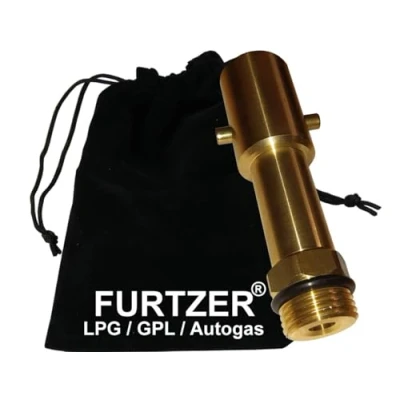 Image de Furtzer® LPG GPL Autogas adaptateur de réservoir M22 BAÏONNETTE version longue (environ 100mm.) avec sac en tissu