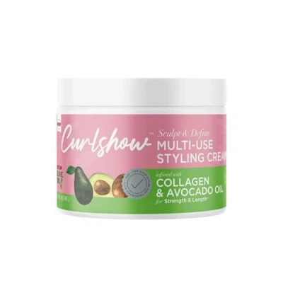 Image de ORS Curlshow Crème coiffante multi usage (340 g) avec huile de noix coco, beurre karité et kératine pour des cheveux brillants sains, favorise la croissance réduit casse