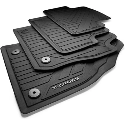 Image de Volkswagen 2GM06150082V Tapis de Sol en Caoutchouc qualité supérieure pour Toutes Les Saisons Noir avec Inscription T Cross