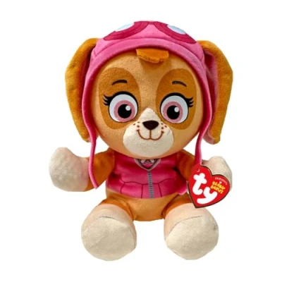 Image de Ty Collection Paw Patrol, Skye, Tous Les héros de l&#039;équipe des Chiots en Version Disquette, Peluche Douce à Collectionner, idée Cadeau pour Grands et Petits 20 cm T44023