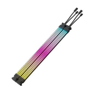 Image de CORSAIR iCUE ARGB PSU Dénudés de Câbles 2X 200mm Bandes LED 100 RGB LEDs par Bande s&#039;adapte à Tous Les d&#039;alimentation Carte Mère 5V Control Noir